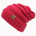 Womens Outono Inverno malha Slouchy Cruz Caps Beanie trançado chapéu torcido (HW106)